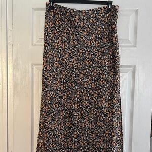 Nili Lotan for Target Floral Black and Tan Women's Midi Skirt
